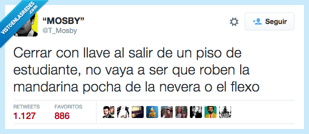 cerrar,llave,piso,estudiante,robar,mandarina,pocha,nevera,flexo,cutre,pobre