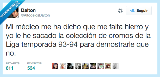 medico,dicho,falta,hierro,anemia,cromos,temporada,liga,futbol,demostrar