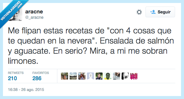 receta,nevera,sobrar,sobras,ensalada,salmon,aguacate,en serio,limones