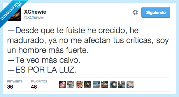 fuiste,crecido,crecer,madurar,afectar,critica,hombre,fuerte,calvo,luz,insulto,excusa