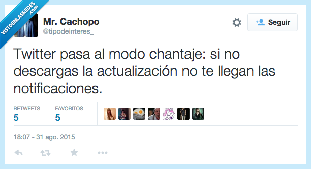 twitter,modo,chantaje,actualizacion,llegar,notificacion