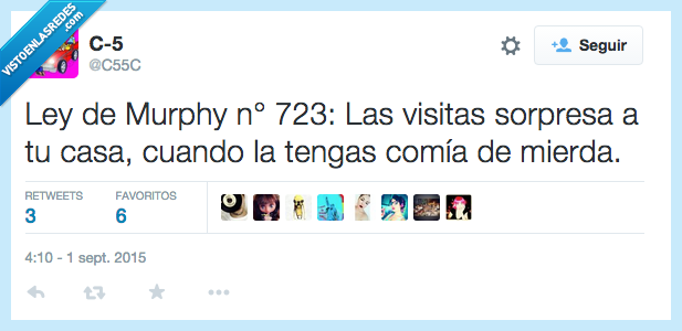 ley,murphy,visita,sorpresa,casa,sucia,comía,suciedad