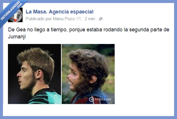 Futbol,La masa agencia espaecial,De Gea,Tarde,Jumanji 2