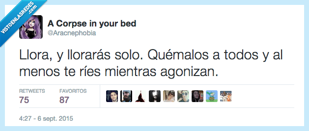 proverbio,llora,quémalos,ríe,fuego,quemar,todos,agonizan,solo