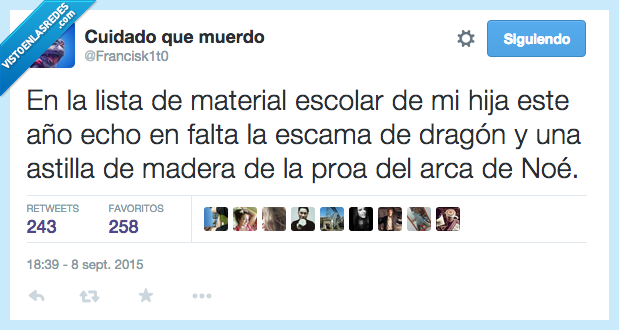 lista,material,escolar,hijo,hija,colegio,escama,dragon,trozo,madera,proa,arca,noe,imposible,habrá que ir al Callejón Diagon
