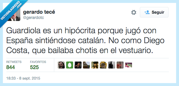 Guardiola,hipócrita,jugar,España,sintiendose,sentir,catalán,Cataluña,Diego Costa,chotis,vestuario