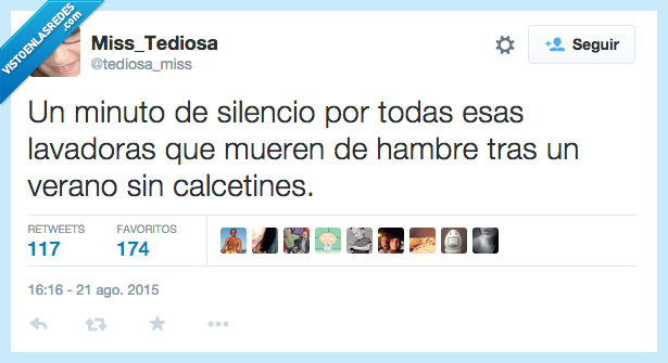 minuto,silencio,lavadora,muere,morir,hambre,verano,calcetines