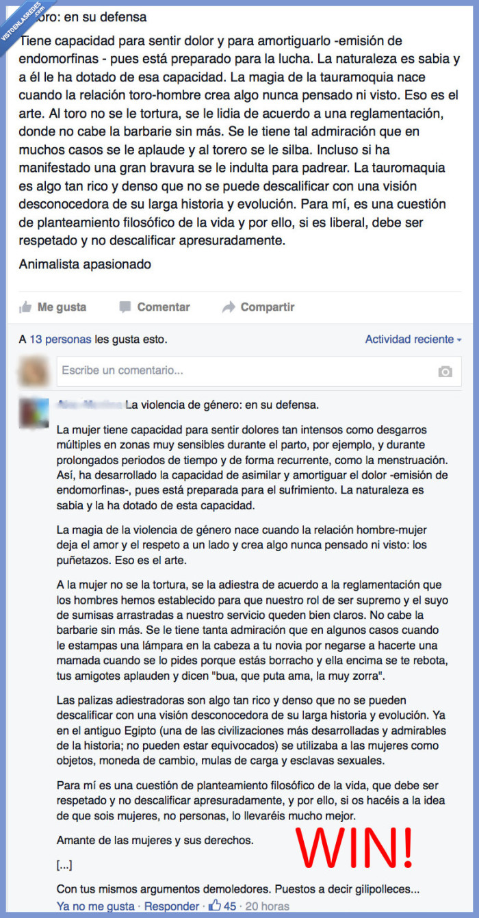 epic,win,toros,taurinos,respuesta,maltrato animal,maltrato mujer,dolor