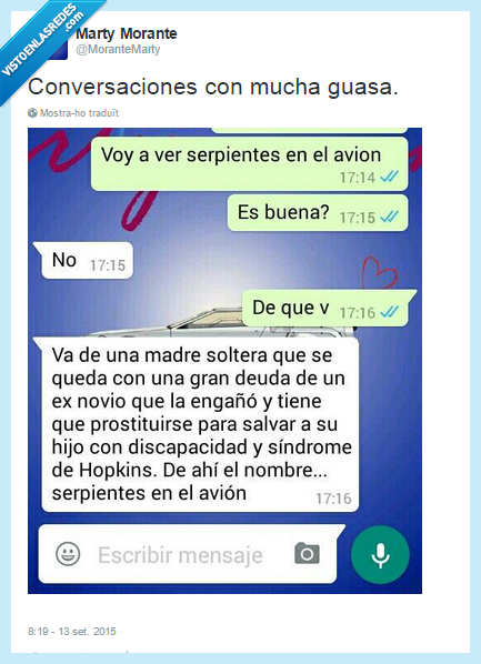 títulos,películas,serpientes en el avión,de qué va