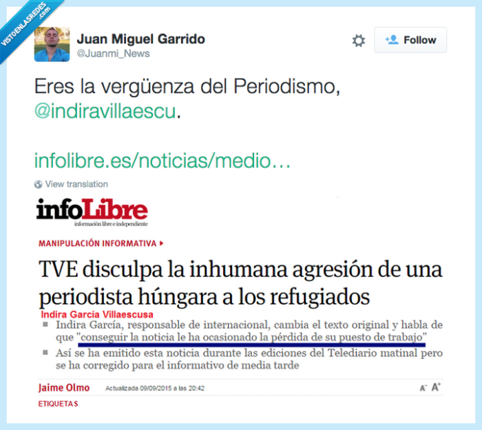 periodista,justificar,disculpar,periodista húngara