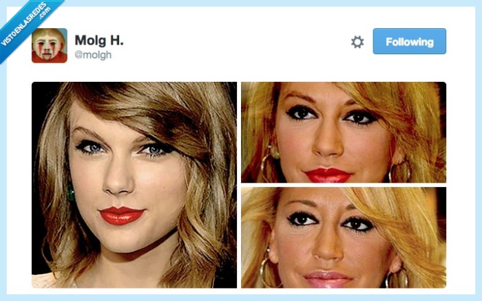 taylor swift,belen esteban,evolución,cara,transición