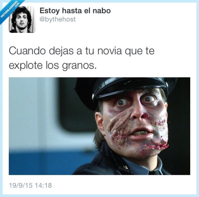 novia,dejar,grano,explote,explotar,cara,puntos,negros,zombie
