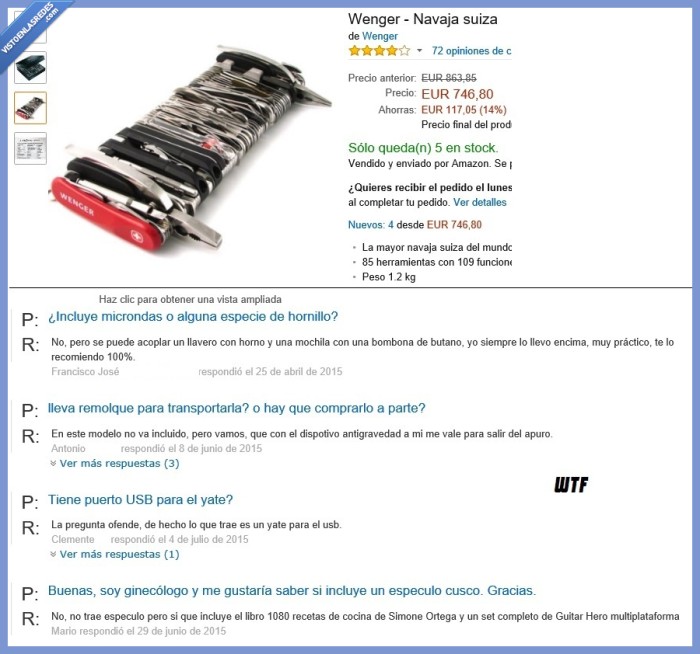 utilidades curiosas,wtf,navaja,amazon,respuestas,preguntas,suiza