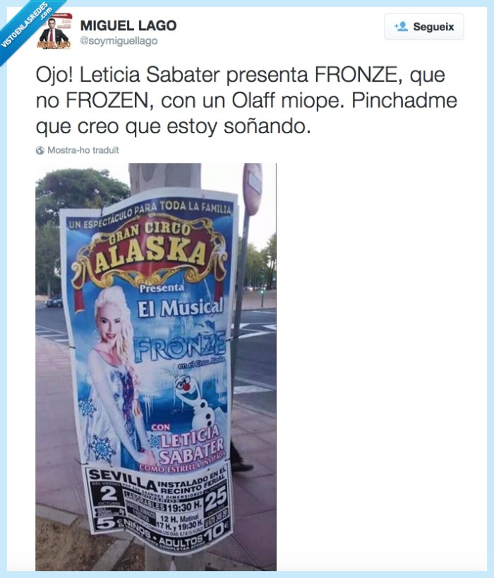 425955 - Leticia Sabater actuará en un musical llamado Fronze. Sin palabras, por @soymiguellago