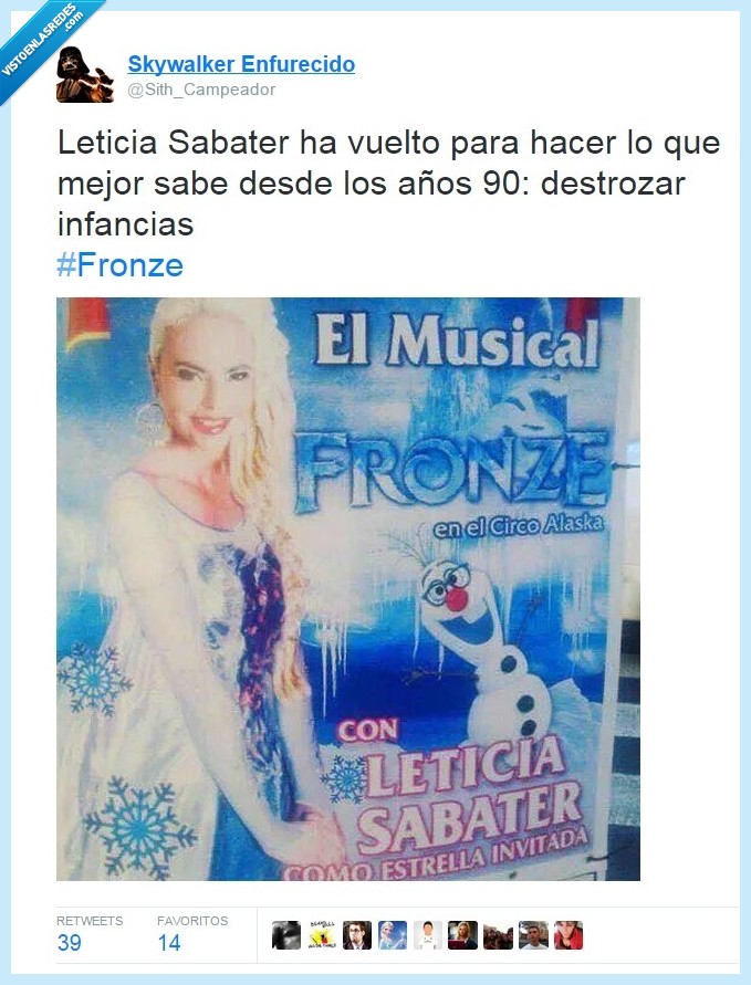leticia sabater,fronze,frozen,musical,ojos,disney,olaf,congelado