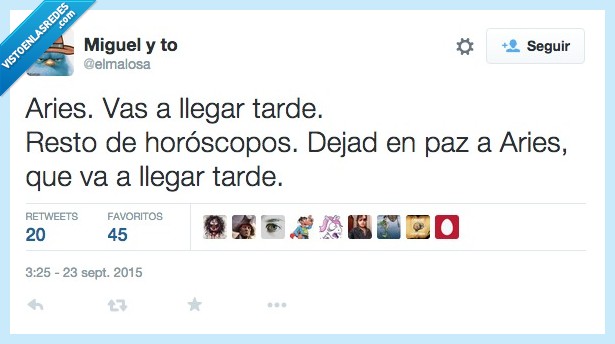 aries,llegar,tarde,horoscopo,dejar,paz,ayudar