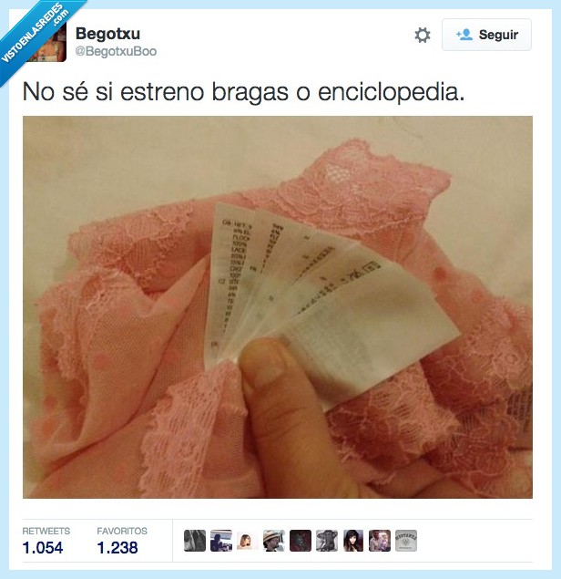 estreno,estrenar,bragas,braguitar,ropa interior,etiqueta,gigante,enciclopedia