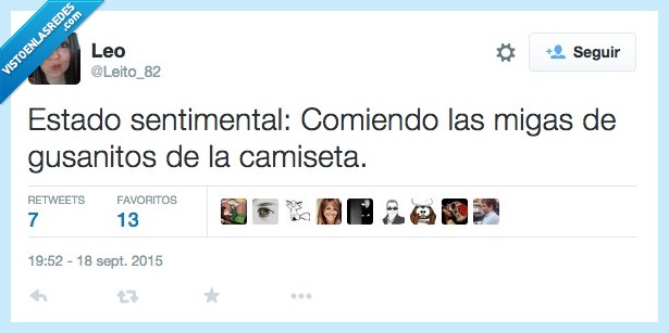 estado,sentimental,soltera,comer,miga,gusanito,camiseta