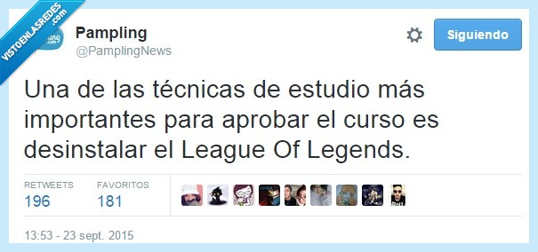una,mejor,tecnica,estudio,estudiar,aprobar,curso,desinstalar,juego,videojuego,lol,league of legends