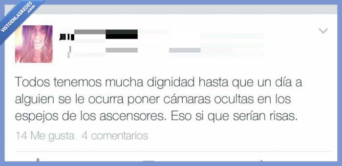 ascensor,camara,dentro,espejo,mirar