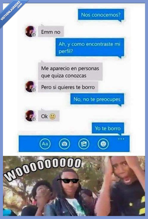 Turn down for what,Facebook,Conversación,cortar,agregar,borrar,borro,yo