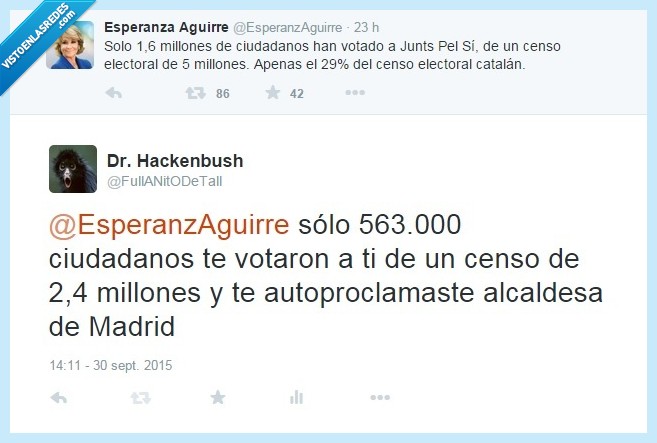 estadística,ppsoe,aguirre,madrid,cataluña,voto,junts pel sí,millones,alcaldesa,Esperanza Aguirre
