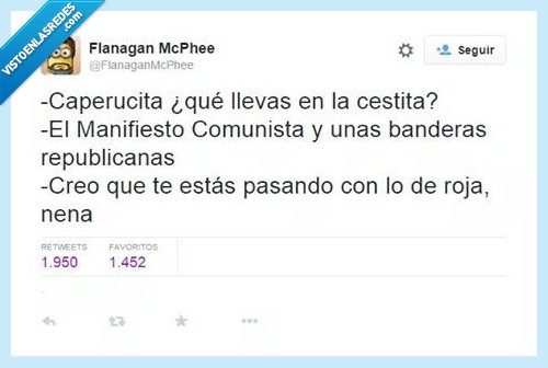 caperucita,roja,cestita,manifiesto,comunista,comunismo,bandera,republicana,socialismo