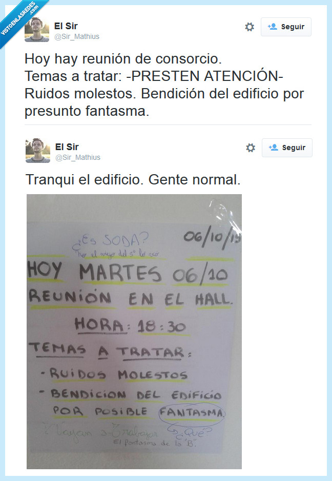 vecinos,reunion,edificio,fantasmas,habrán hablado seriamente?,bendición,llamad al padre Demian