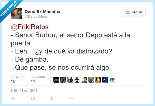 Johnny depp,tim burton,gamba,vestido,disfraz,algo inventaremos