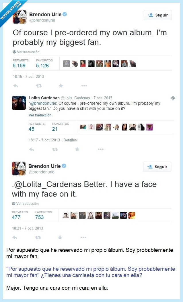 twitter,Brendon Urie,camiseta,cara,Panic at the disco