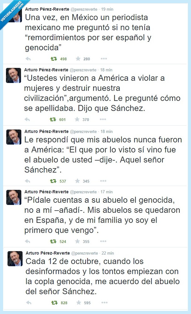 Arturo Pérez-Reverte,España,Latinoamérica,Conquistadores,Conquista de América,América,¿Quien es el genocida?