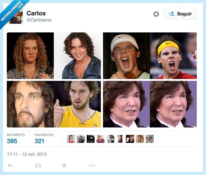 David Bisbal,figura,muñeco,cera,Rafa Nadal,Pau Gasol,Camilo Sesto