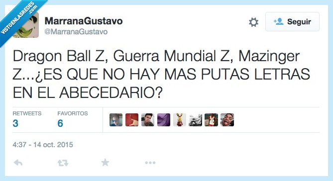 Dragon Ball Z,Guerra Mundial Z,Mazinger Z,letra,abecedario,todas,DBZ