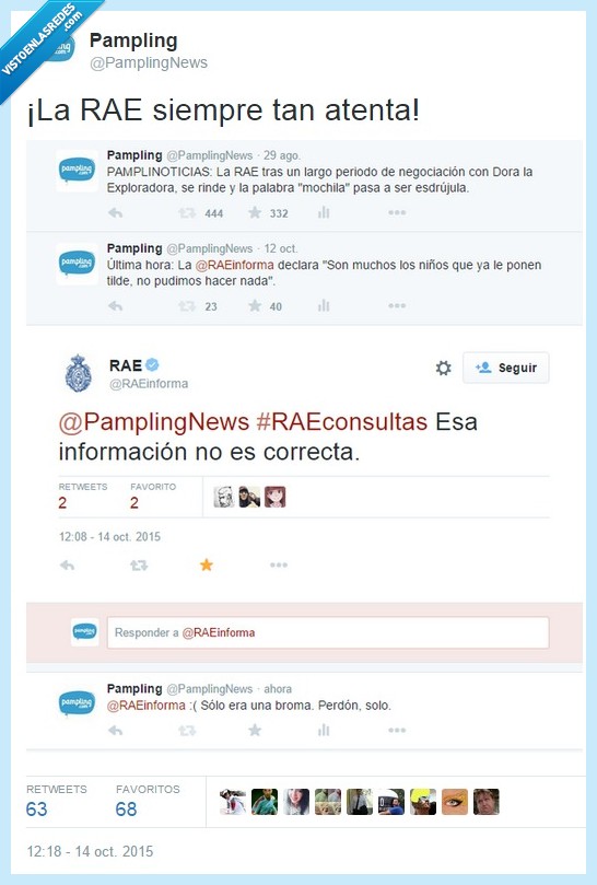 rae,diccionario,mochila,pampling,pamplinoticias,broma,Dora la exploradora,esdrújula