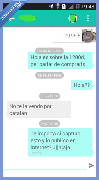 wallapop,catalofobia,camara,conversacion,hablar,por catalan,comprar,vender