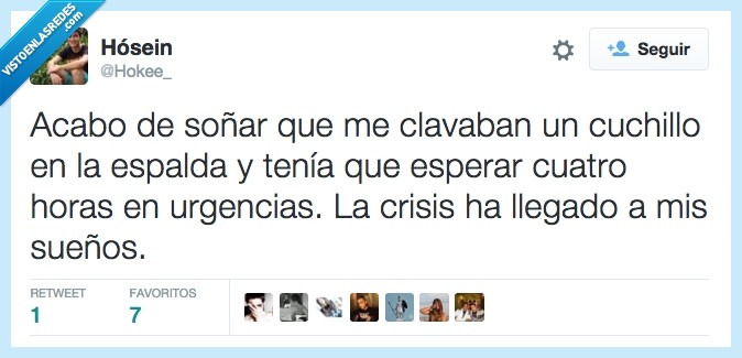 crisis,urgencias,hospital,esperar,clavar,cuchillo,sueño,soñar,sanidad