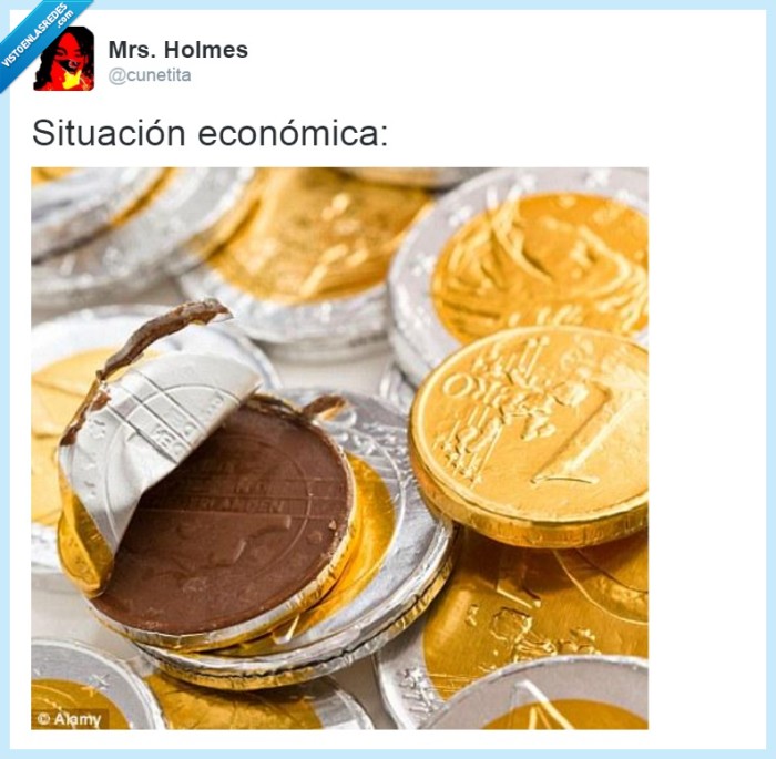 dinero,monedas,chocolate,humor,twitter,gracioso,foto,vida