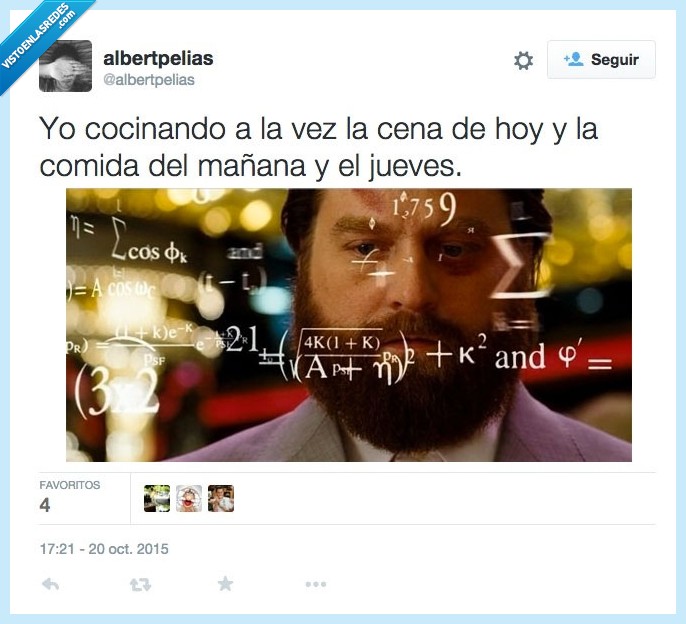 cocinando,cocinar,Resacon en las vegas,The Hangover,calcular,operaciones,matematicas,ecuaciones,Zach Galifianakis