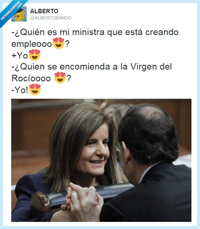 Fátima Báñez,amor,mirada,Mariano Rajoy,política,España,minitra,empleo,rocío