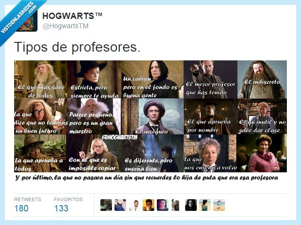 profesores,tipos,hogwarts,Harry Potter,Dumbledore,McGonagall,Snape,Lupin,Hagrid,Trelawney,Dolores Umbridge