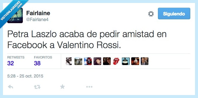 Petra Laszlo,patada,Rossi,amistad,Valentino Rossi,Facebook,friend request