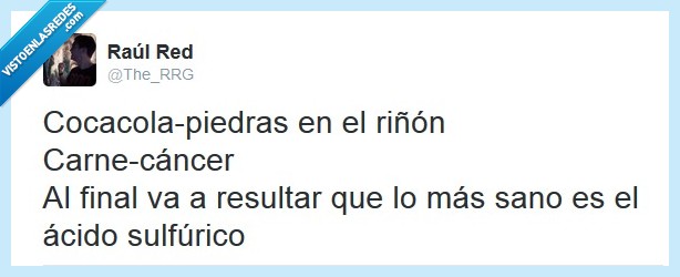 carne,cáncer,riesgo,me gustan los trenes,beber,acido,sulfurico