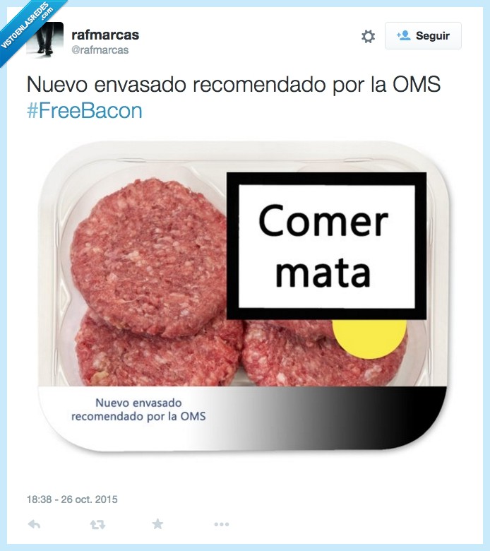 OMS,freebacon,carne,mata,hamburguesas,procesada
