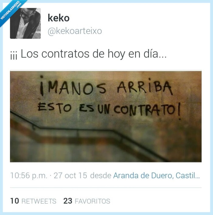 contrato,hoy,dia,manos,arriba,graffiti,pintada