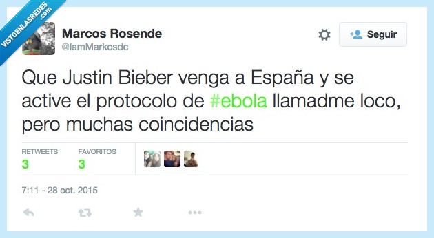 ebola,Justin Bieber,españa,coincidencia,protocolo