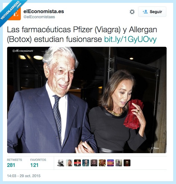 Viagra,Botox,Isabel Preysler,Mario Vargas Llosa,Pfizer,Allergan,union