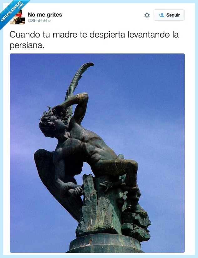 luz,madre,abrir,ventana,persiana,angel,caido,mirar,mañana,despertar