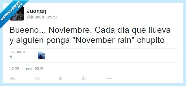 Noviembre,November rain,Guns n' roses,Canción,Lluvia