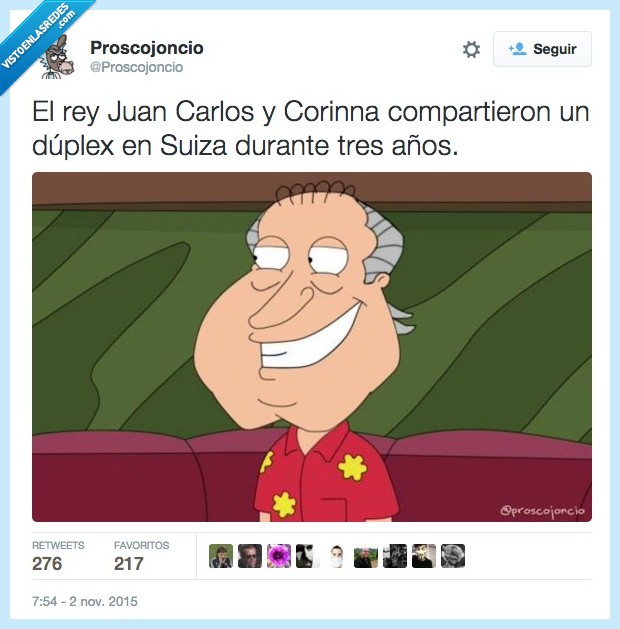 Juan Carlos,Borbon,Rey,Corinna,duplex,suiza,años,tres,Quagmire,Padre de familia,family guy