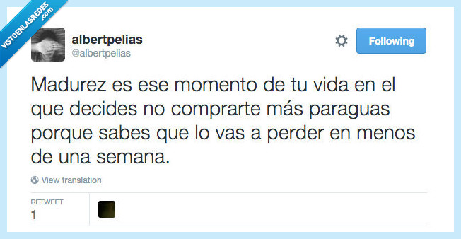 comprar,dejar,aceptar,madurar,paraguas,perder